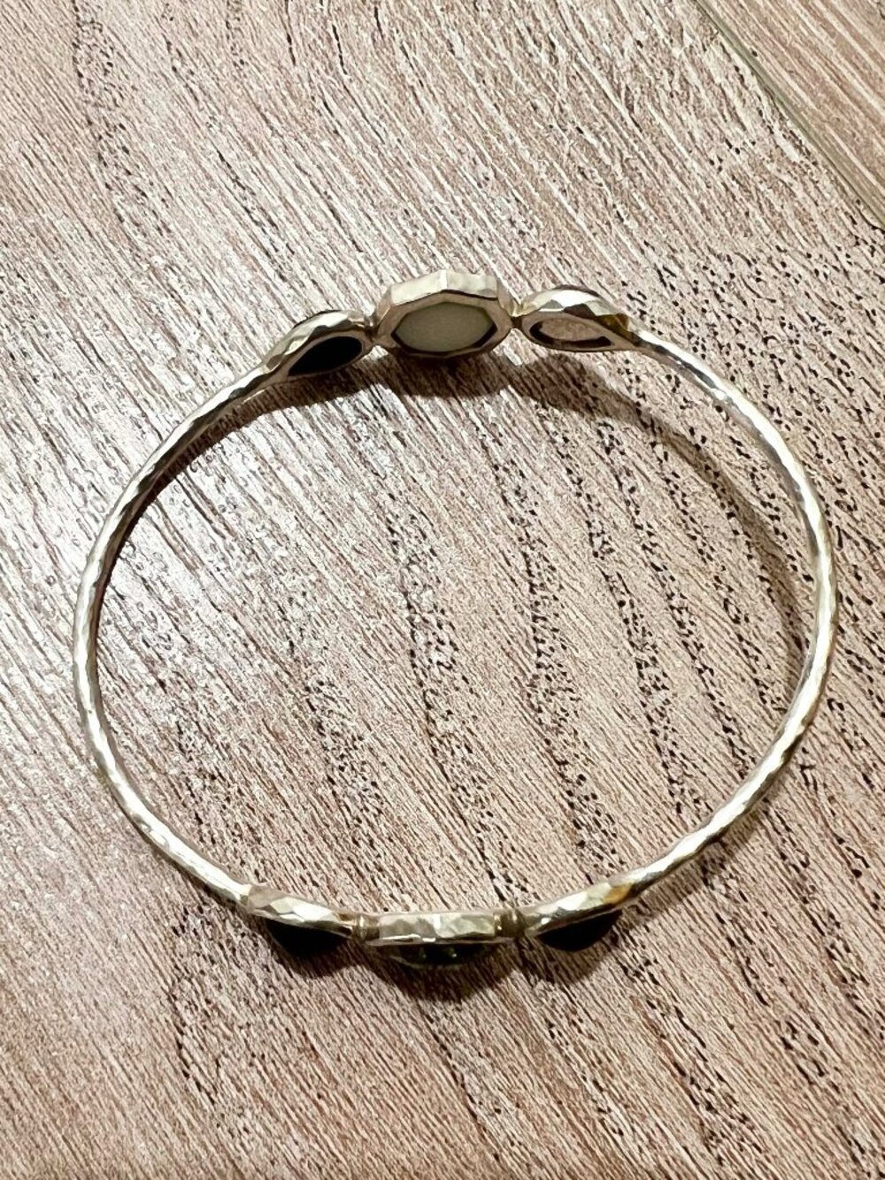 $695 Ippolita Wonderland Rock Candy Green Quartz Silver Bangle Bracelet 7.5" - Picture 2 of 4